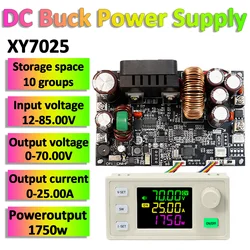 벅 컨버터 CC CV CNC 안정화 전원 공급 장치, 조정 가능한 전압 및 전류 스텝 다운 모듈, XY7025, 70V, 25A, 1750W