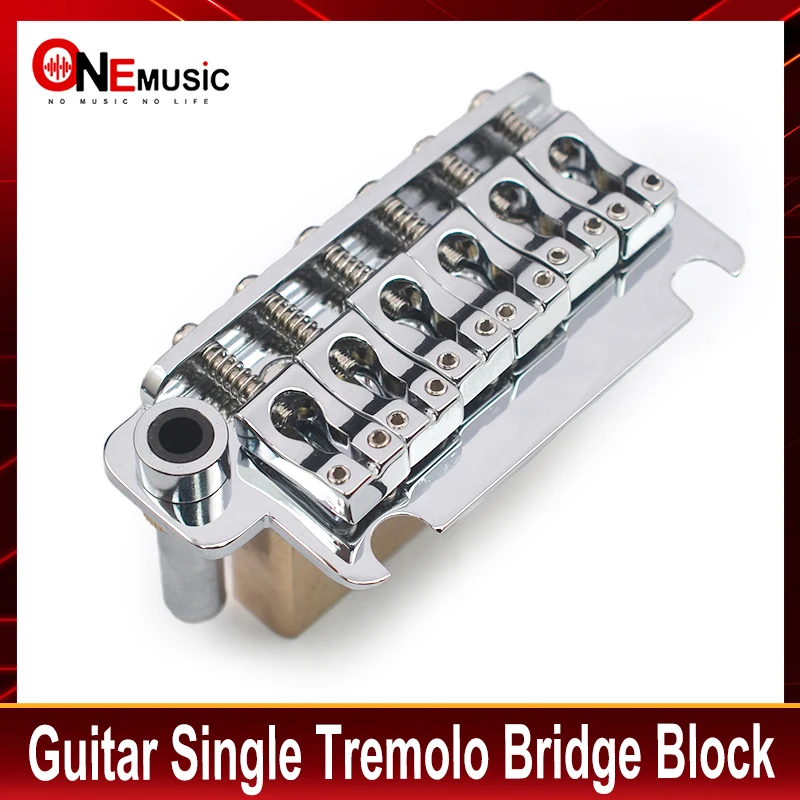 Guitar Tremolo Bridge 83.5x40.5 String Sapceing 54.5MM(5x10.9MM) Brass Block Cambered Surface Saddle Chrome