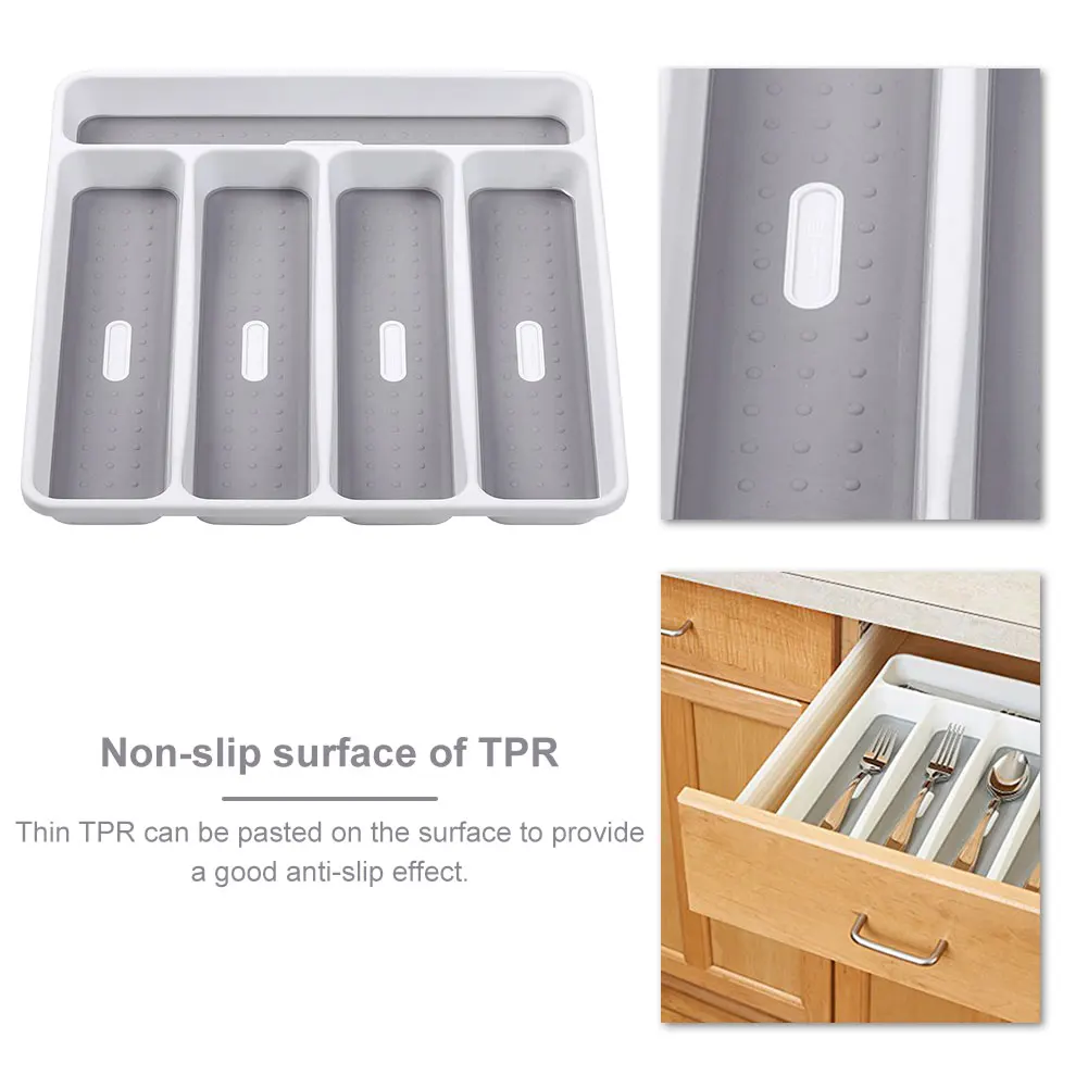 Silverware Tray Flatware Tableware Silverware Drawer Organizer Plastic Cutlery Tray for Kitchen Drawer for Spoon and Fork