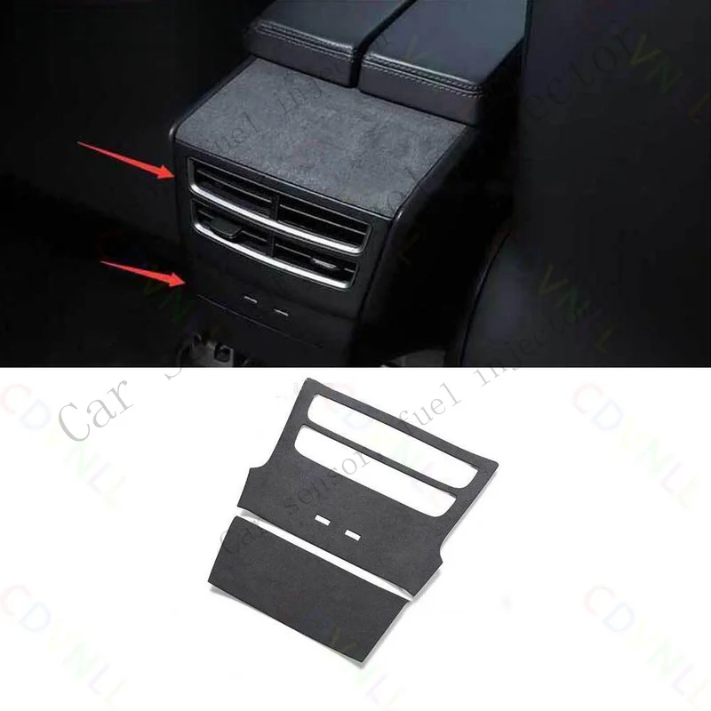 Q+ For Tesla Model X S 2012-2021 Gray Suede Rear Seat Air Outlet Vent Frame Cover