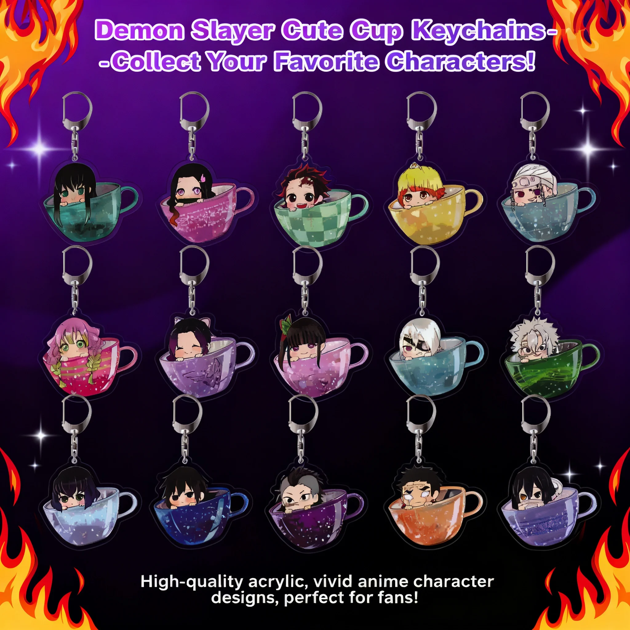 

Demon Slayer Keychain Kamado Tanjiro Nezuko Tomioka Giyu Agatsuma Zenitsu Kocho Shinobu Anime Pendant Charm Accessory Gift for