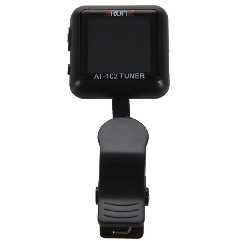 Перезаряжаемый гитарный тюнер Aroma At-102 с клипсой, цветной экран со встроенным аккумулятором, Usb-кабель для хроматической гитары, бас-укулеле
