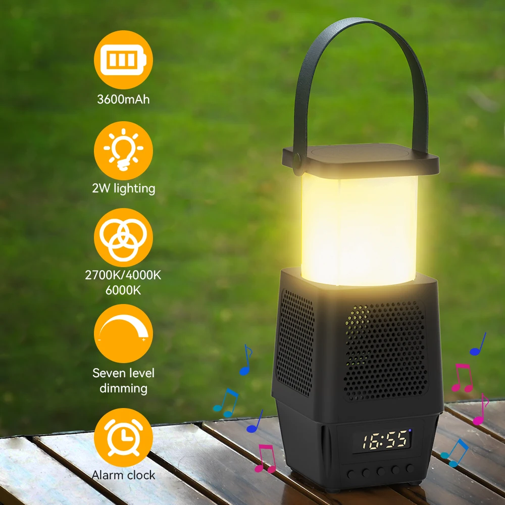 LED Camping Light USB Charging Portable Tent Lantern Multi-functional Portable Lamp 3 Color Temperature Adjustable 7-speed Dimmi