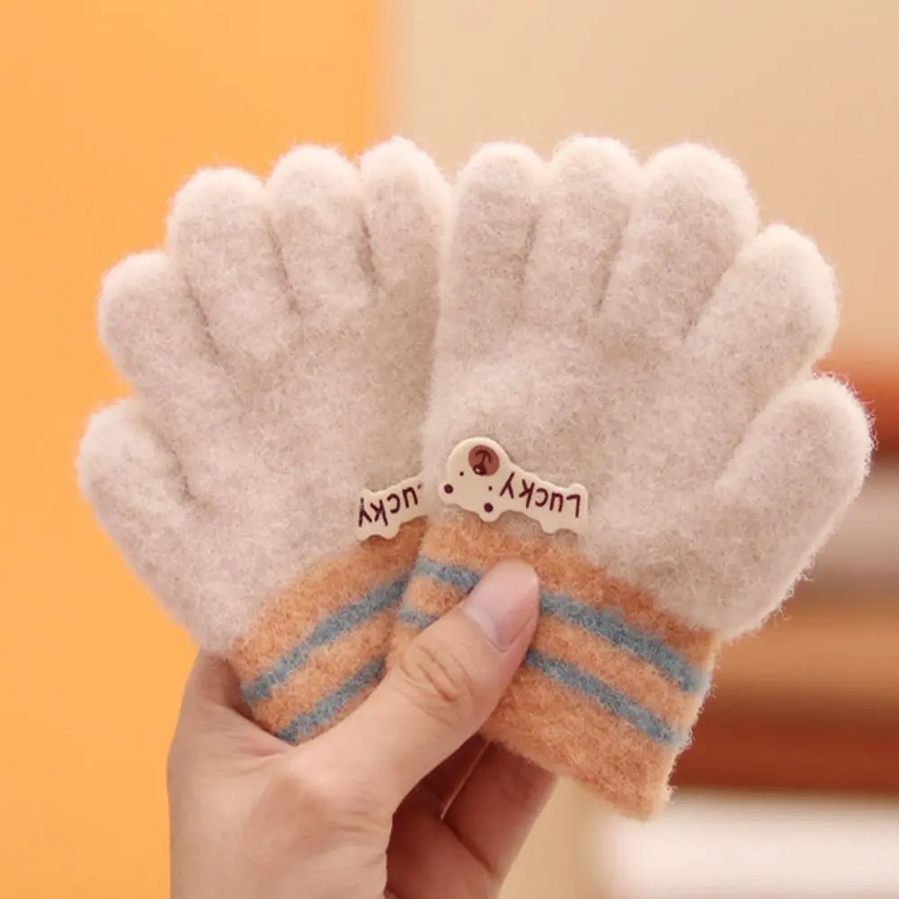 

Durable Knitted Children Gloves Soft Warm Full Fingers Gloves Winter Gloves For 1-3 Years
