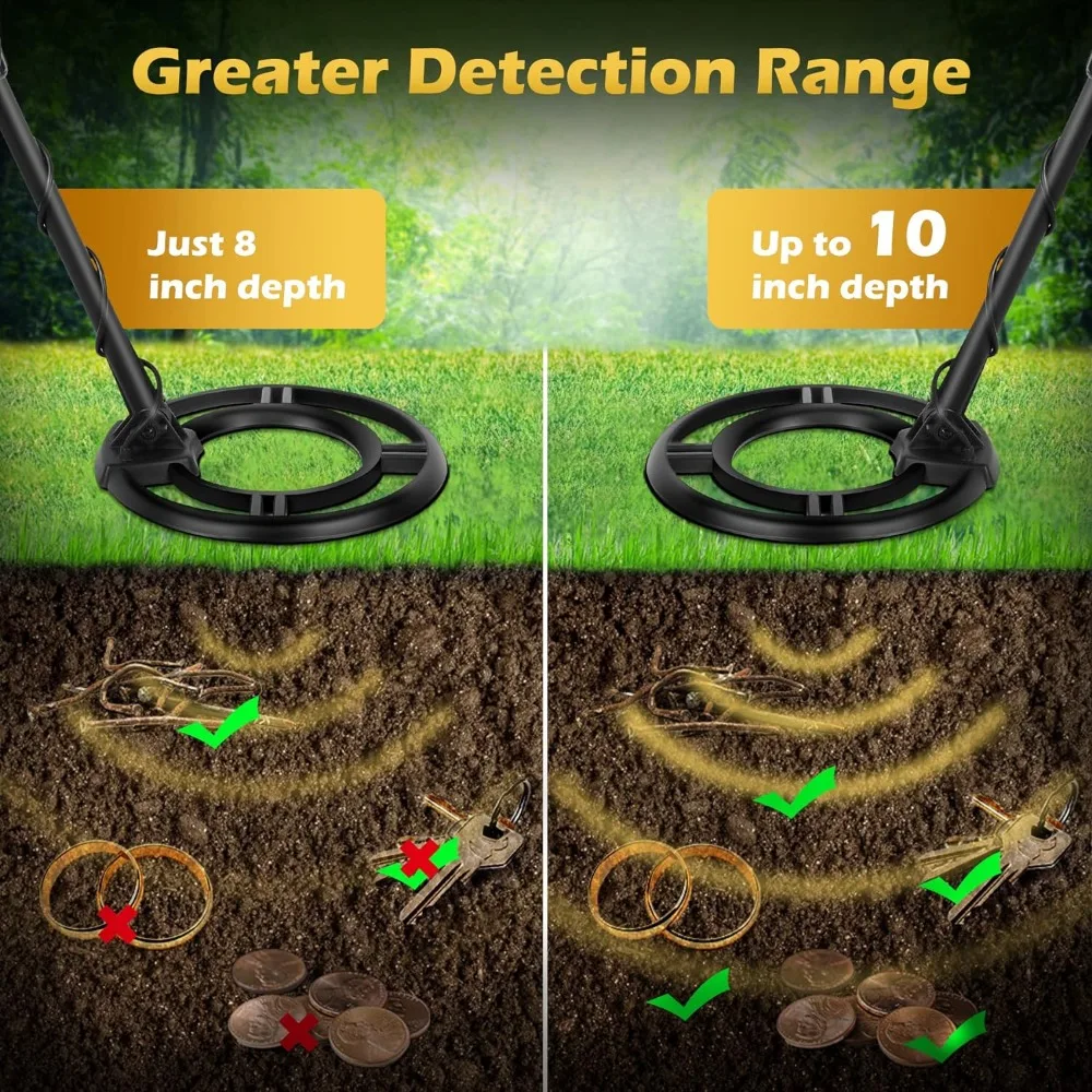 Metal Detector for Adults Professional - IP68 Waterproof Metal Detector, High Accuracy, [All & Disc, Notch & Pinpoint Modes]