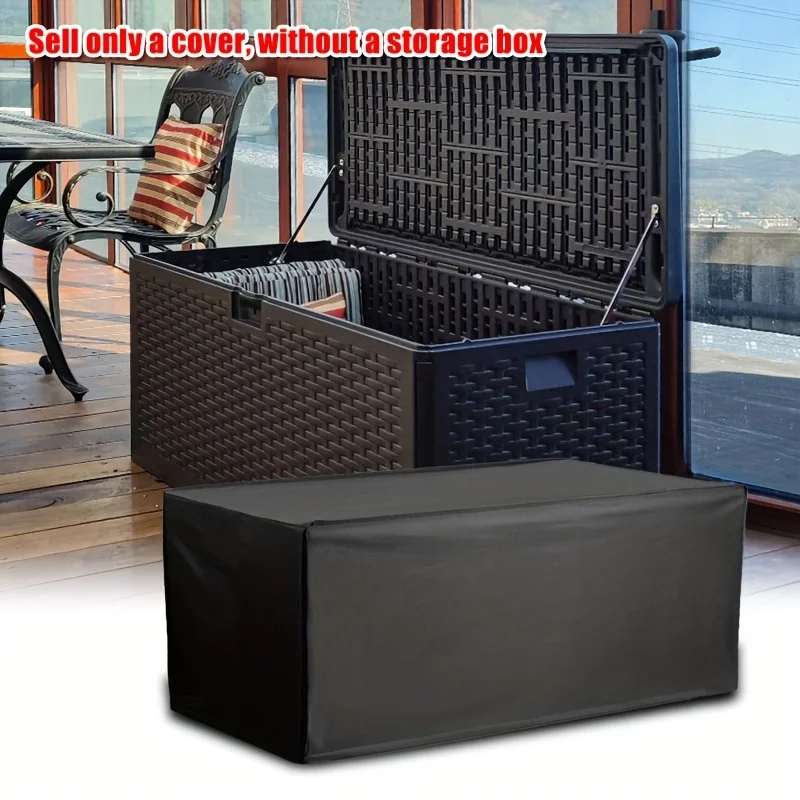 Capa de caixa de terraço ao ar livre, capa de caixa de deck à prova de intempéries capa protetora de móveis capa de proteção