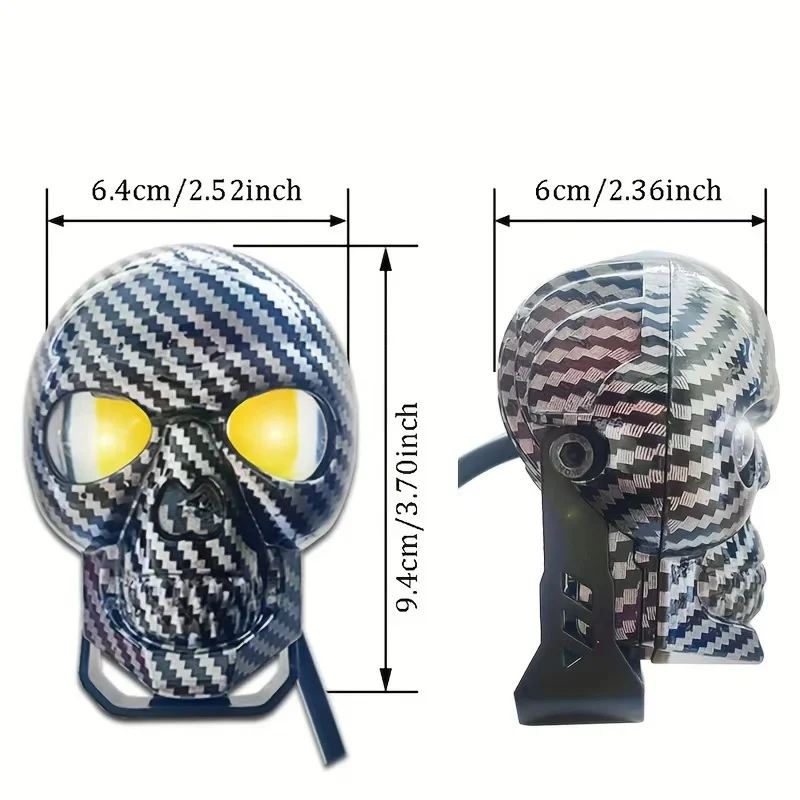 دراجة نارية القيادة الضباب s LED Pod s بار الجمجمة على شكل رؤوس xiliary لسيارة جيب الطرق الوعرة شاحنة ATV UTV قارب #6