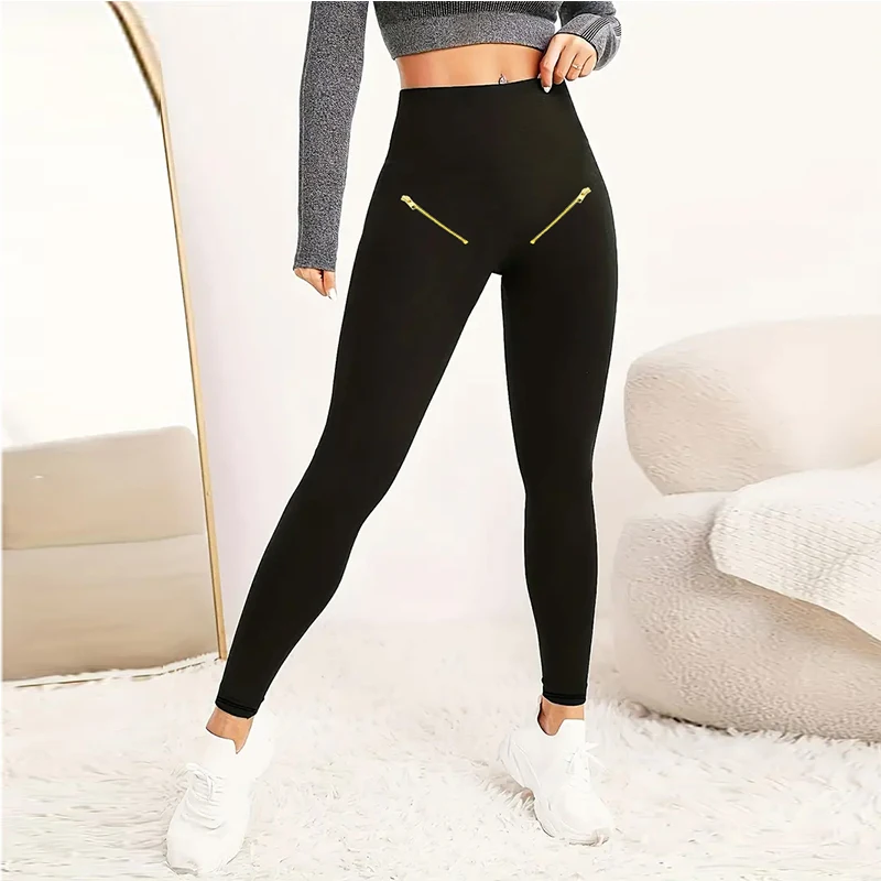 Woman Pant Leggings Fleece Pencil Pants OL Elegance Korean Style Warm Stretch Solid High Waist Skinny Slim Office Lady Trousers