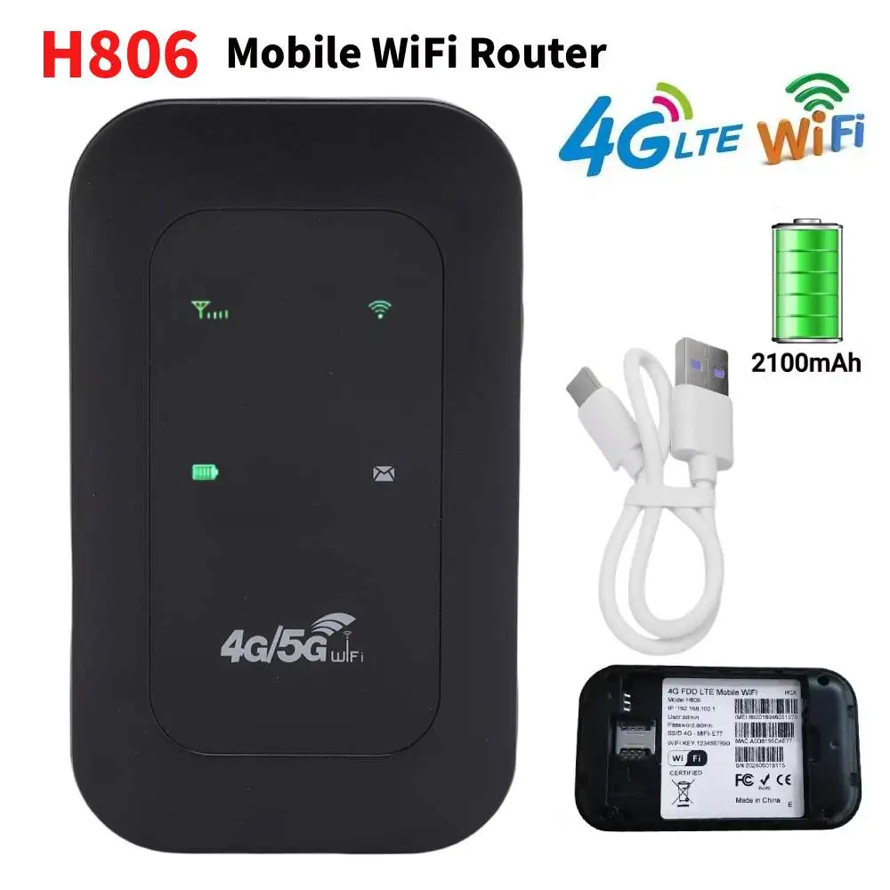 

Мобильный Wi-Fi-маршрутизатор, аккумулятор 2100 мАч, поддержка 10 подключенных устройств, точка доступа Wi-Fi 4G 5G LTE, 150 Мбит/с, высокоскоростной портативный для бизнеса