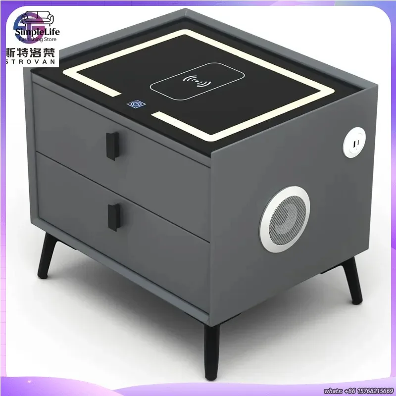 mesita-de-noche-moderna-de-madera-con-altavoz-de-carga-inalambrica-puerto-usb-dos-cajones-lampara-inteligente-y-luces-led-de-tres-colores