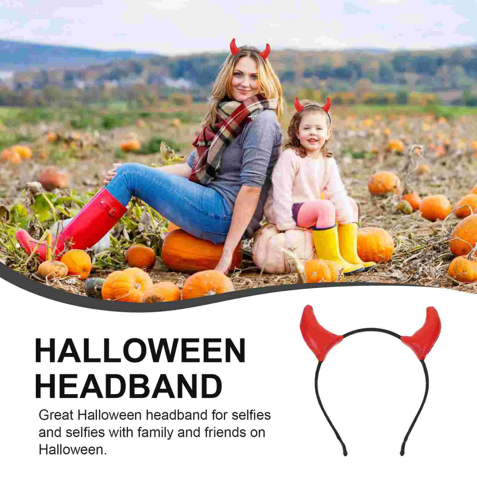 Demon Horn Headband Costume Headbands Halloween Trumpet Cosplay Hair Hoops Women's Costumes