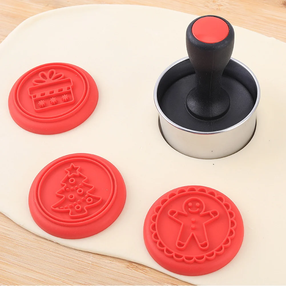 1 conjunto de molde de biscoito de natal, cortador de silicone, ferramenta de cozimento diy para fazer biscoitos festivos, molde de biscoitos