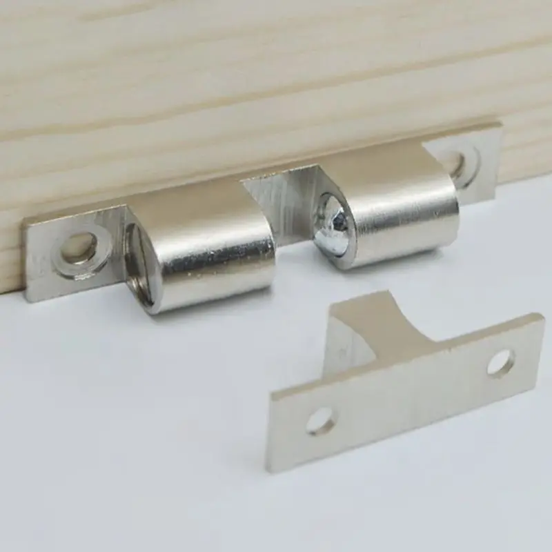 60mm Length Pure Copper Double Spring Steel Ball Catch Latch For Furniture Cupboard Cabinet Door Adjustable Closet Tension Latch