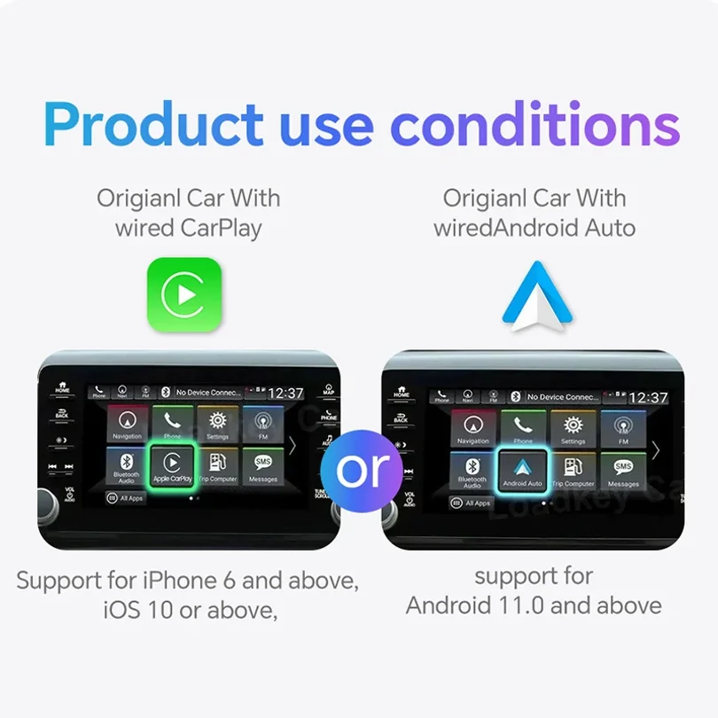 2026 NEW Wired to Wireless CarPlay and Android Auto 2 in 1 Mini Adapter 5GHz WiFi5 for 99% Original Wired CarPlay/Auto Cars