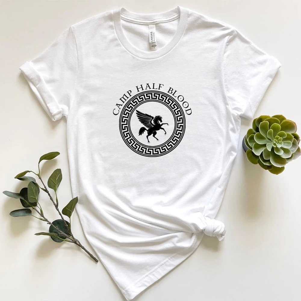 Camp Half Blood Shirt Percy Jackson Inspired Design Tee Halloween Cosplay T-shirt Retro Halfblood Tee Book Lover Halloween Gift