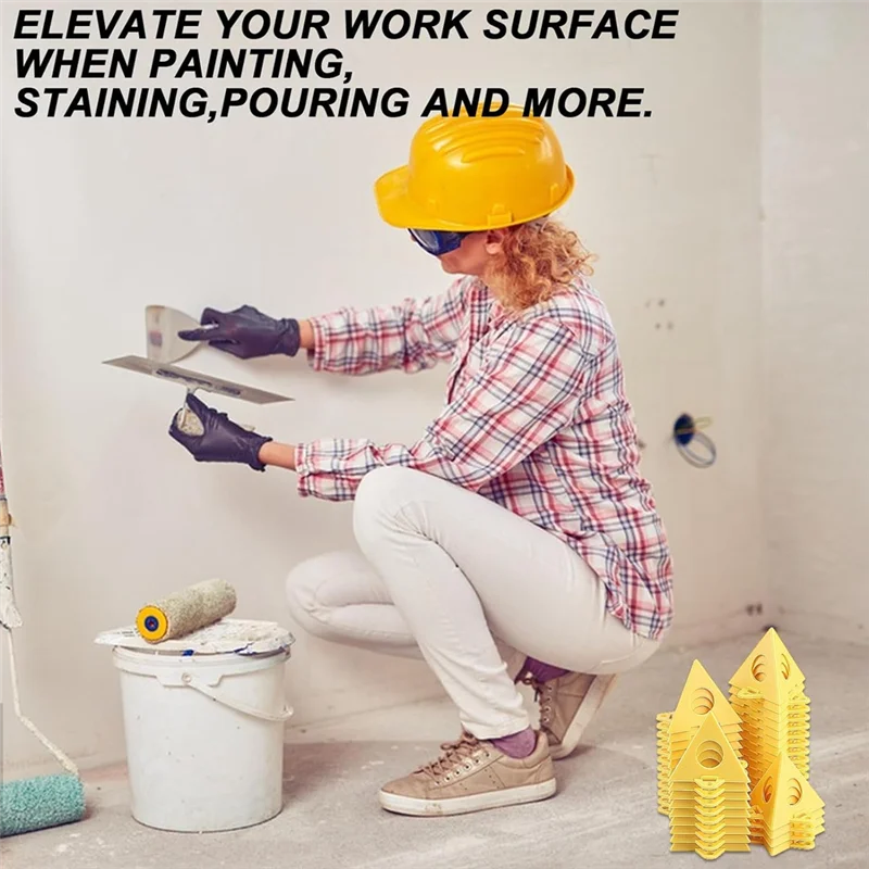 

Classy-80Pcs Pyramid Stands, Painters Pyramids, Painter's Painting Stands Pyramids, Mini Cone Paint Stands For Cabinet Paint