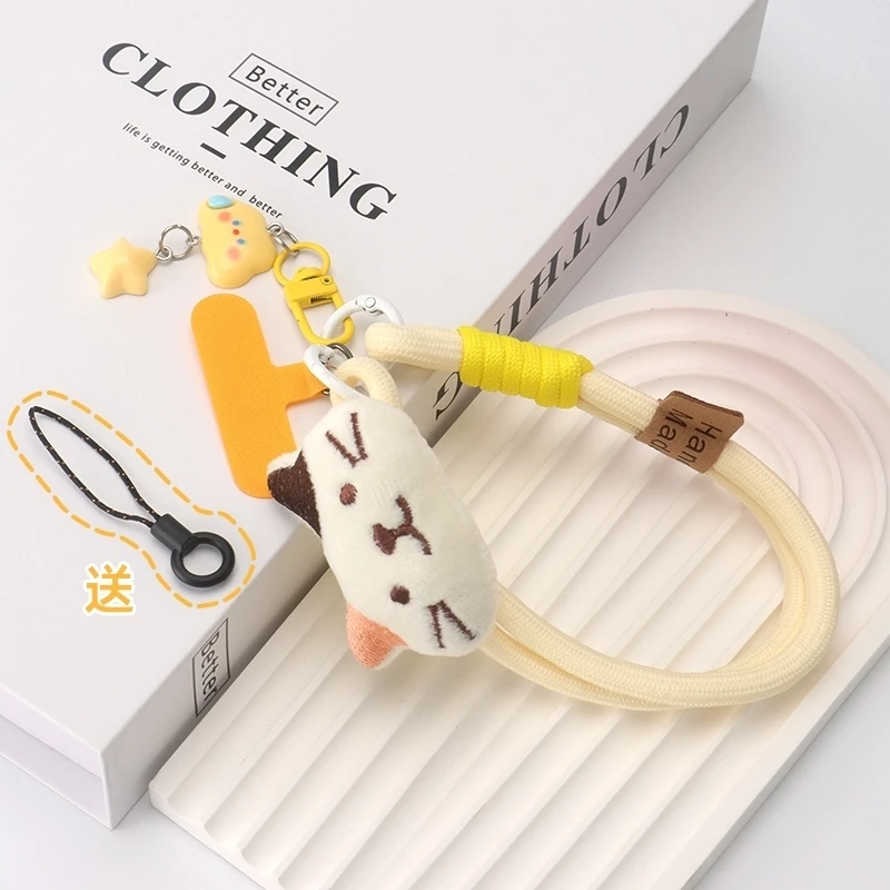 

Милая плюшевая кошачья цепочка на запястье с короткой оболочкой, подвесная веревка для телефона, прочная подвесная цепочка с защитой от потери для телефона, ремешок