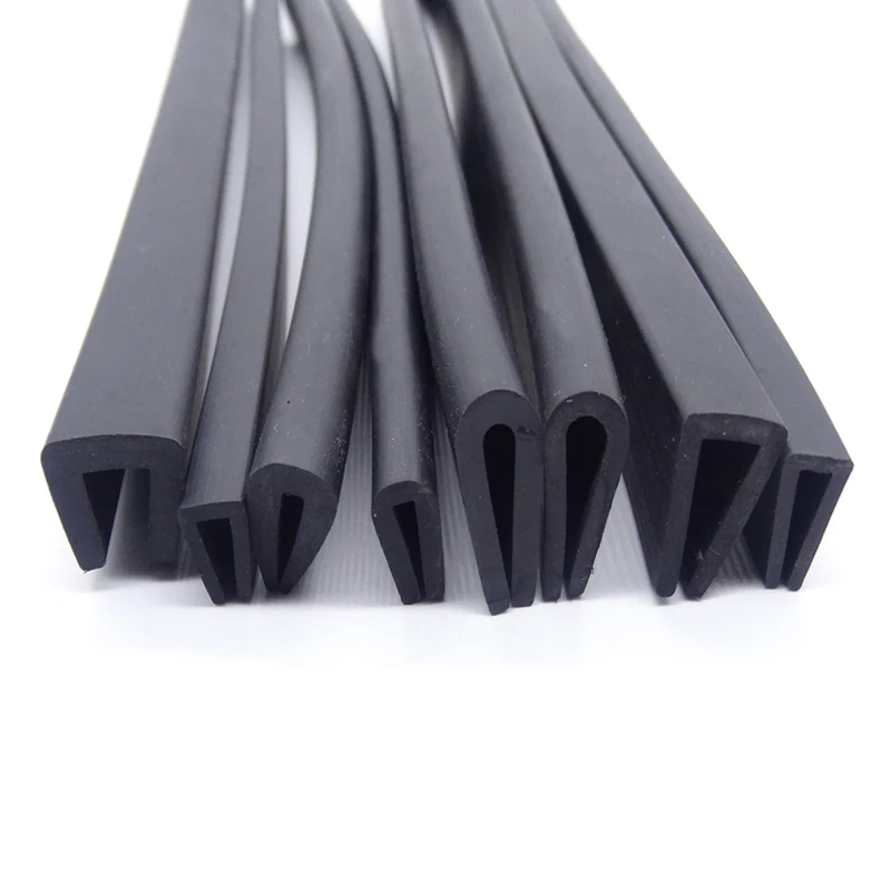 1 Meter U Channel Door Rubber Seal Strip Edge Trim Edge Guard Weatherstrip Noise Insulation Rubber Profile For Glass Metal Wood