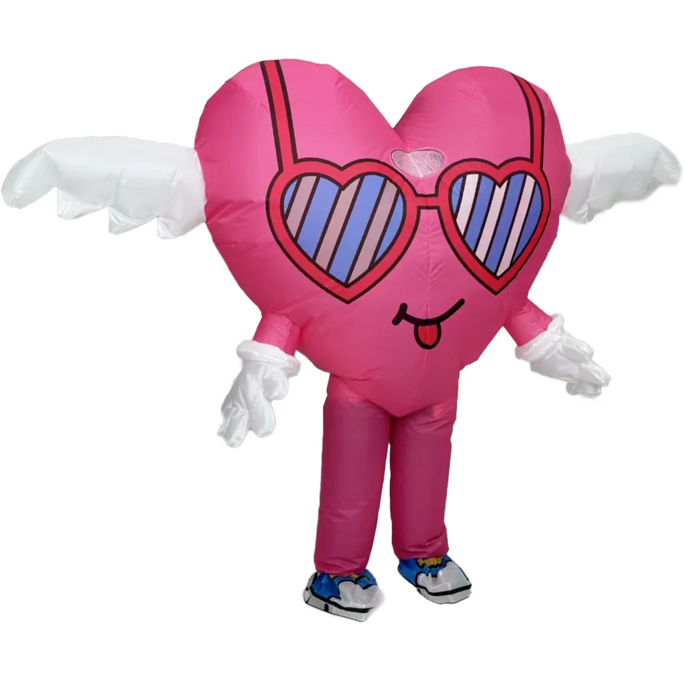 

Adult Valentine's Day Wedding Birthday Party Supply Happy Red Love Heart Inflatable Costume Halloween Purim Cosplay Dress Suits