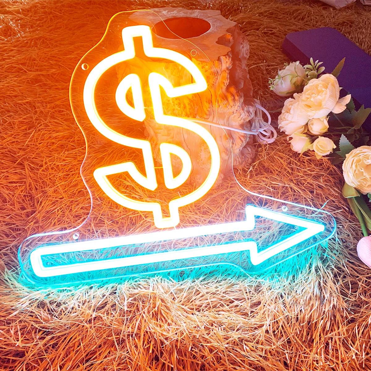 Dollar Sign Neon, for stores, restaurant banks, sign mood lights to create an atmosphere to make your store more atmosphere