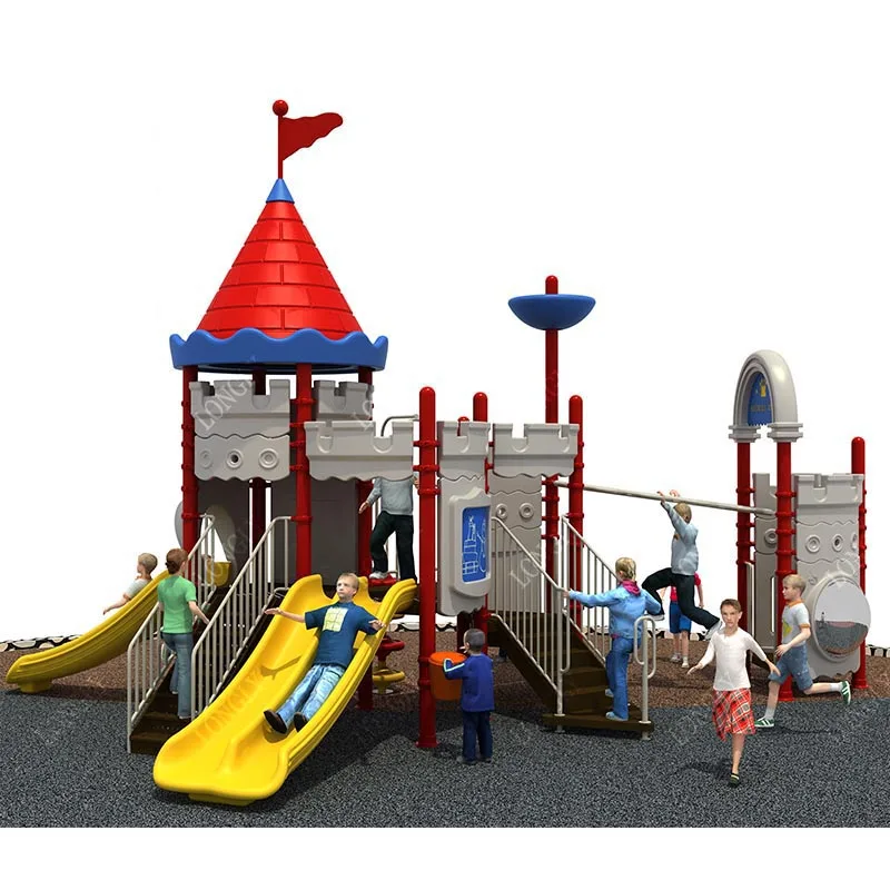 Popular Commercial Educational School Garden Theme Amusement Park Equipment Kids Slide High Capacity Outdoor Playground