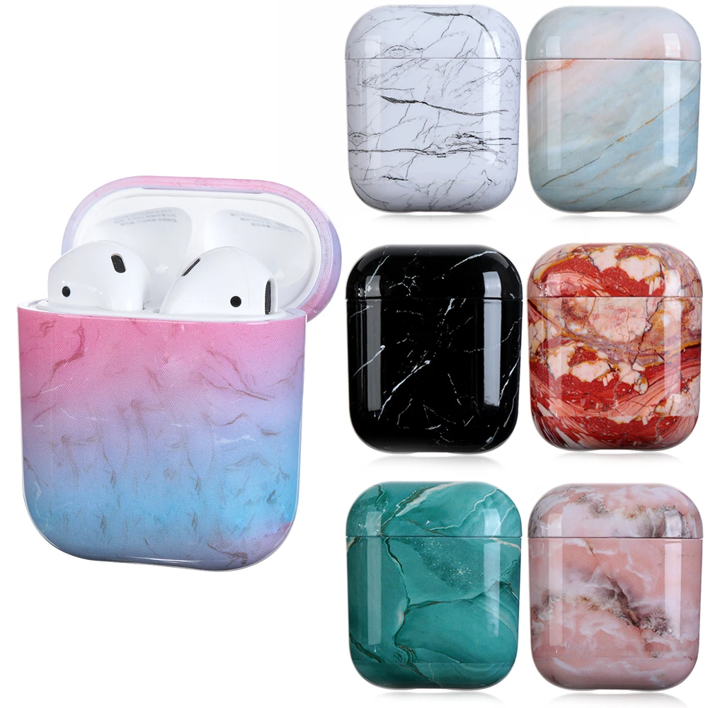 Hard PC Cover Bags For Apple Airpods 1 2 Case Marble Stone Case For Air Pods Pro Wireless Earphone Accessories Charging Box