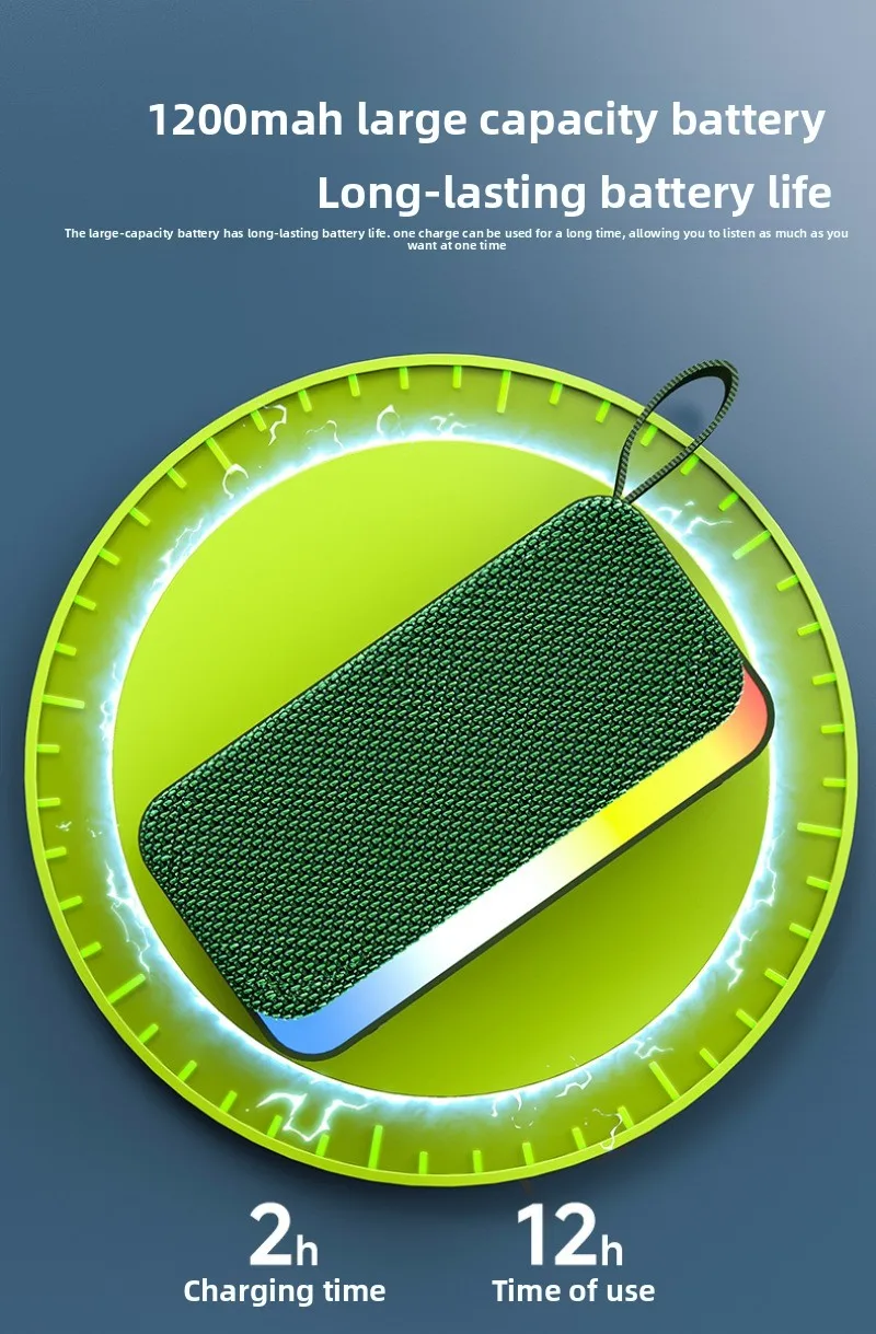 

Handheld Fabric Bluetooth Speaker with RGB Lights Wireless U Disk TF Card Mini Sound Box