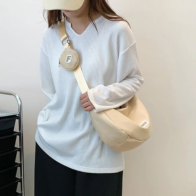 

Нейлоновая сумка для пельменей, японская универсальная сумка через плечо, повседневная холщовая сумка большой вместимости, летняя классная дорожная сумка на одно плечо