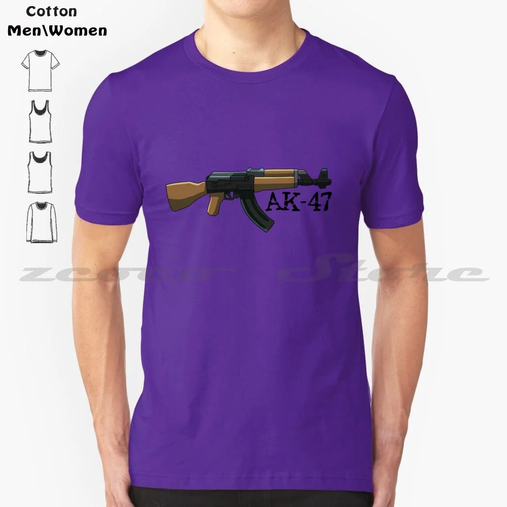 Ak-47 100% Cotton Men And Women Soft Fashion T-Shirt Guns Kalashnikov Airsoft Pewpew Akm Tactical Rifle Pistol Csgo