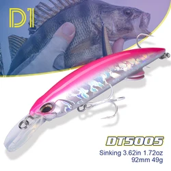 D1 deniz ağır batan Minnow balıkçılık 92mm 49g 110mm 60g tuzlu Wobbler jigs büyük Jerkbaits Swimbait bas Tuna balıkçılık için