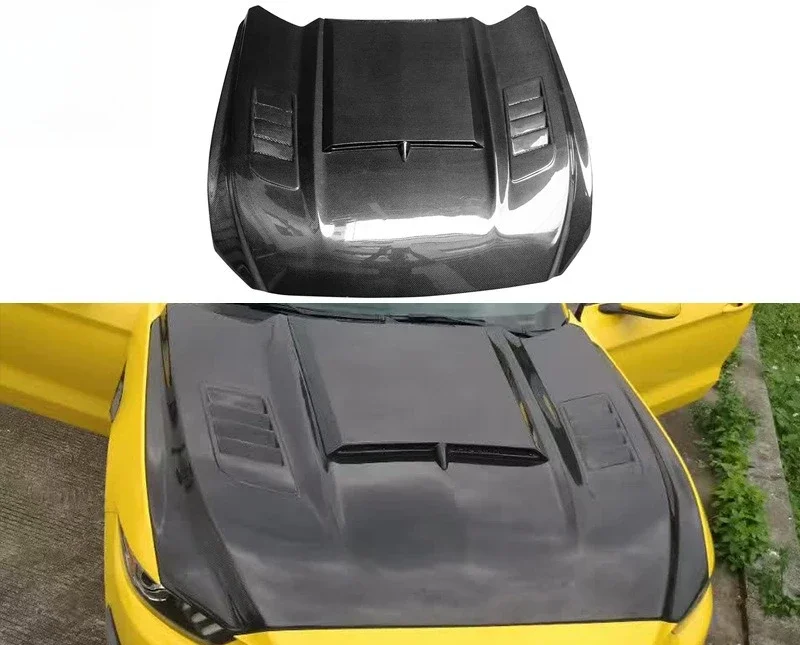 Applies To: 15-17 Ford Mustang Cover Carbon Fiber Hood Mustang Modified Headcover Surround Accessories