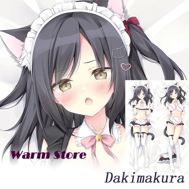 Dakimakura Anime maid cat ears girl Double sided Print Life size Body Pillow AliExpress