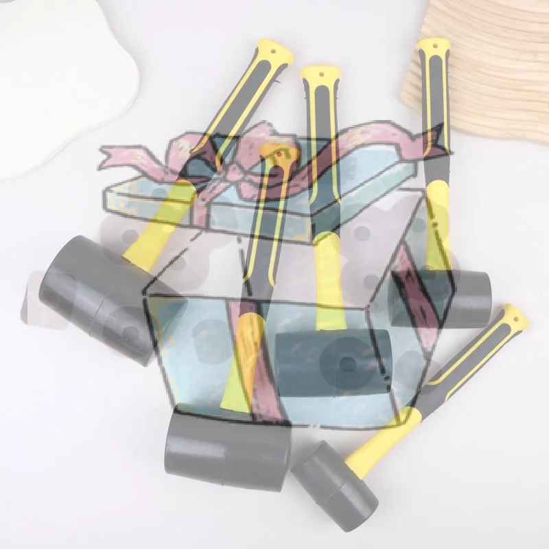 

【CCA】Молоток резиновый с черной ручкой из американского волокна, эластичный молоток для керамической плитки, напольных покрытий, кожи, монтажный молоток