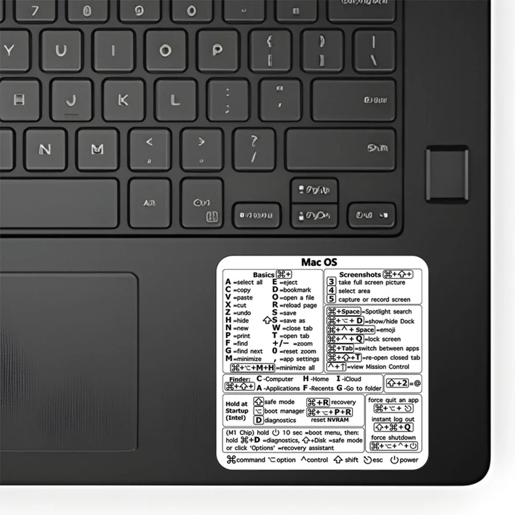 New Shortcut Key Sticky Notes for Apple Mac OS System Shortcuts Note Sticker for 13-16" MacBook Chromebook Windows Palm Rest