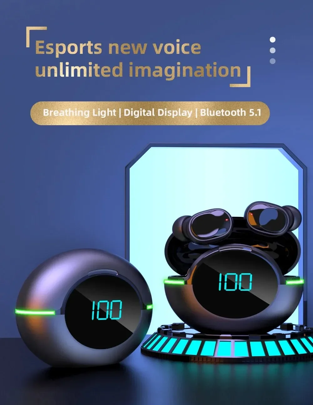 Y80 With Digital Ambient Light TWS Bluetooth 5.1 Bluetooth Earphones Sports And Fashion Wireless Earphones image 6