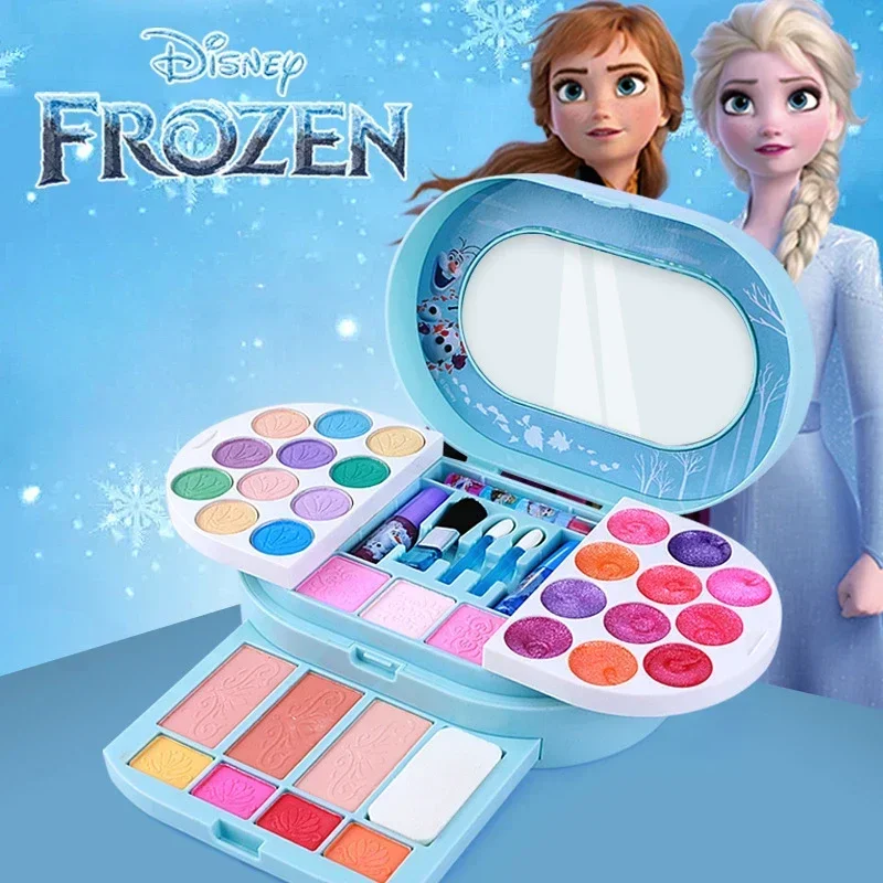 Disney-Princess Frozen 2 Makeup Toy Set, Original, Real, Playhouse, Girl Gift, Fashion Toys