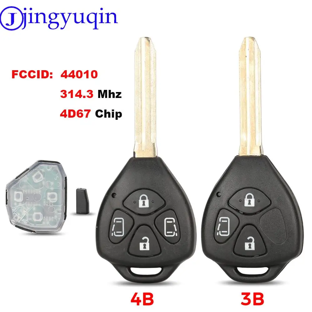 

jingyuqin Remote Control Head Smart Remote Car Key Fob 314MHZ 4D67 Chip 44010 For Toyota Alphard 2005 - 2009