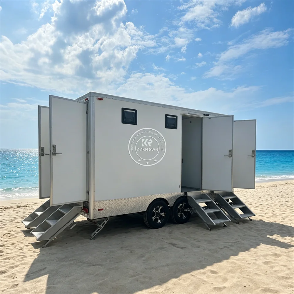 Commercial Mobile Restroom Outdoor Festival Portable Bathroom Trailer Cabin Luxury Toilet Trailer with Shower and Sink