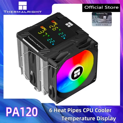 Imagen 1 del producto Refrigerador de CPU Digital Thermalright PA120, 6 tubos de calor, radiador de refrigeración de aire ARGB de 120mm, compatible con LGA1851/1700/115x AMD AM4/AM5