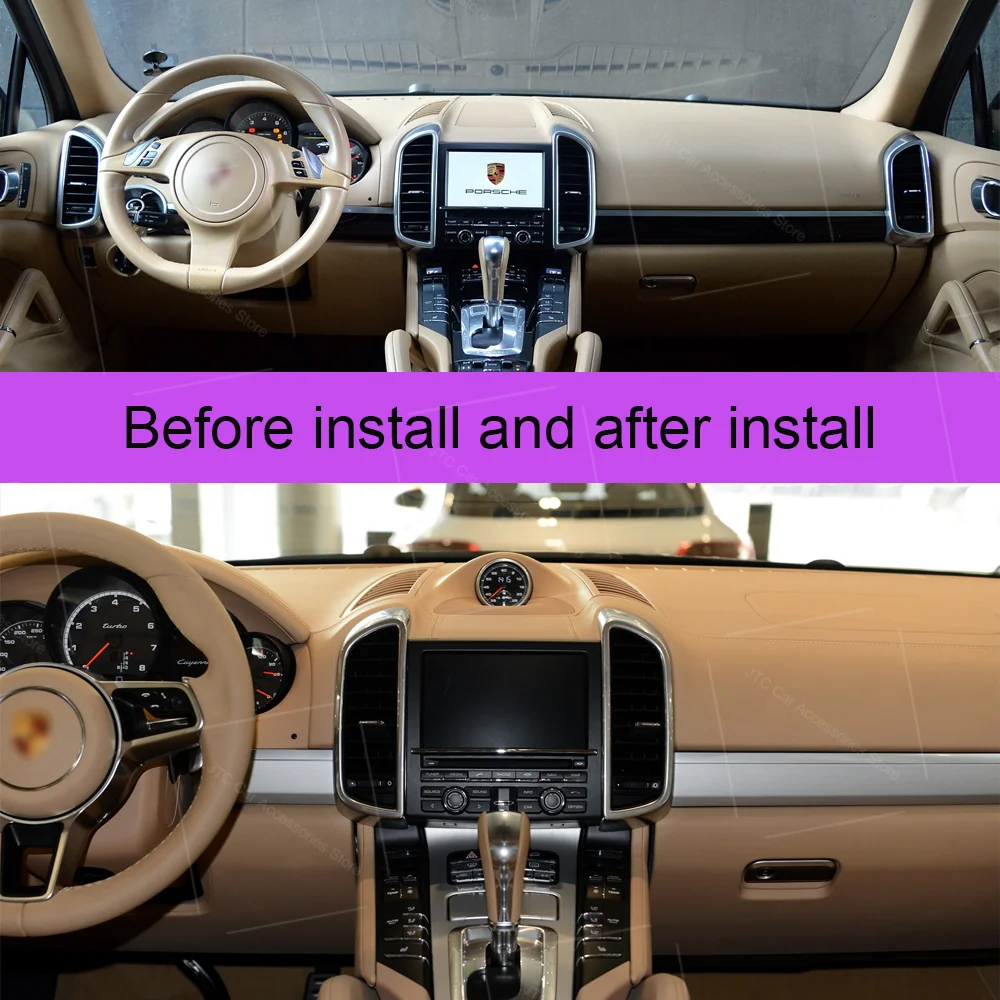 Stopwatch And Cover Car Stopwatch For Porsche Cayenne 958 2010-2017 Year Stopwatch Compass Clock Dashboard Cover Upgrade