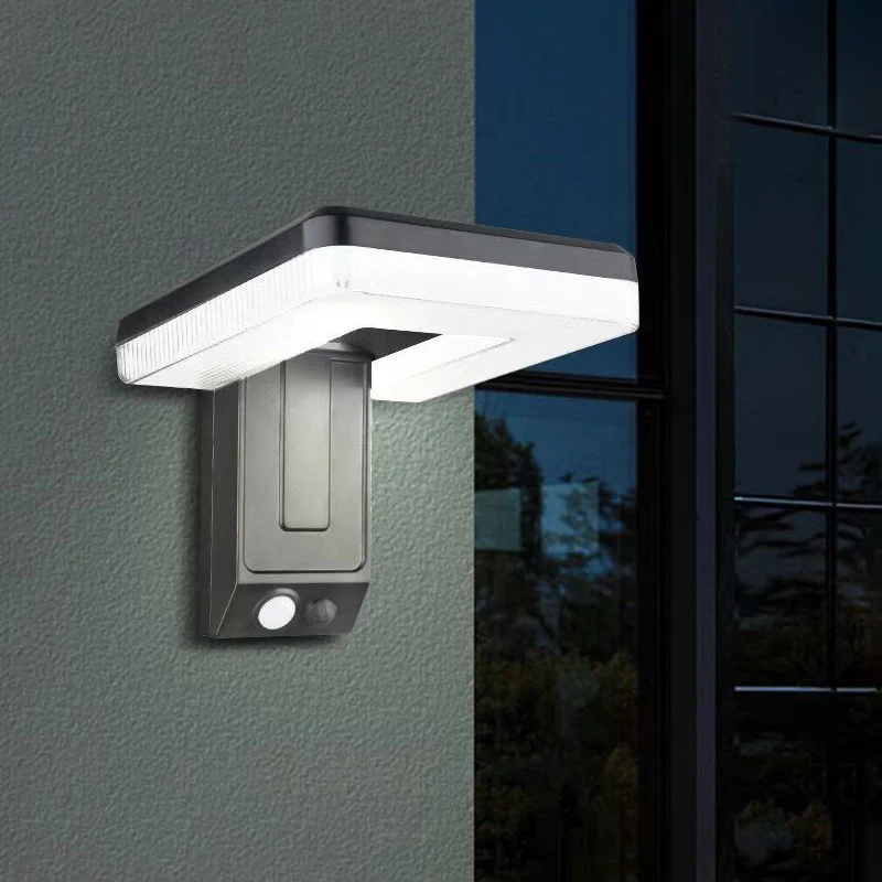 Solar Wall Light with 120° Folding Head, Infrared Remote Detection, 3 Lighting Modes, Efficient and IP65 Waterproof Solar Panel
