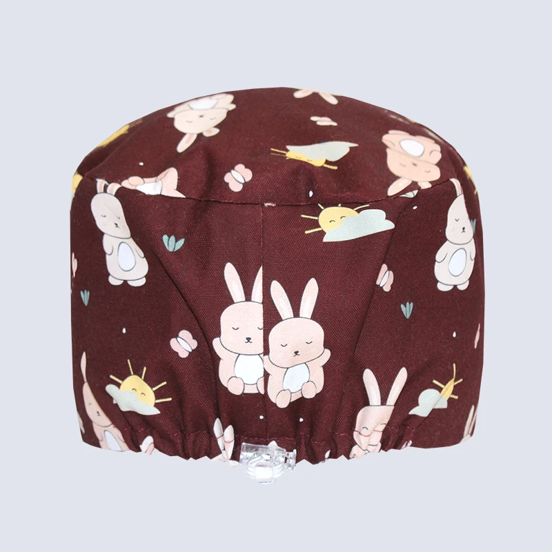 긴 머리용 간호사 작업 캡, 조정 가능한 의료 스크럽 모자, 수술 캡, 부드러운 면 치과 의사 모자, K923