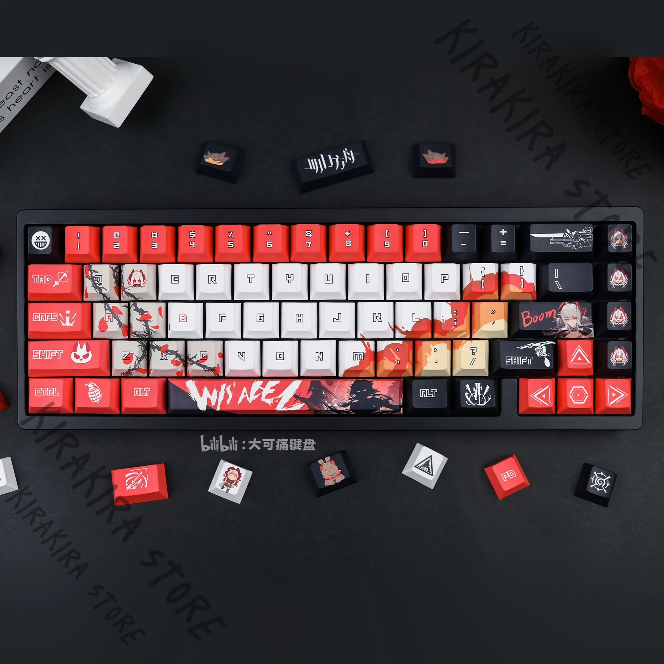 

Arknights Wiš'adel Theme Keycaps Anime Keyboard Cap Christmas Gifts Cosplay Computer Keyboards Ornaments Collection