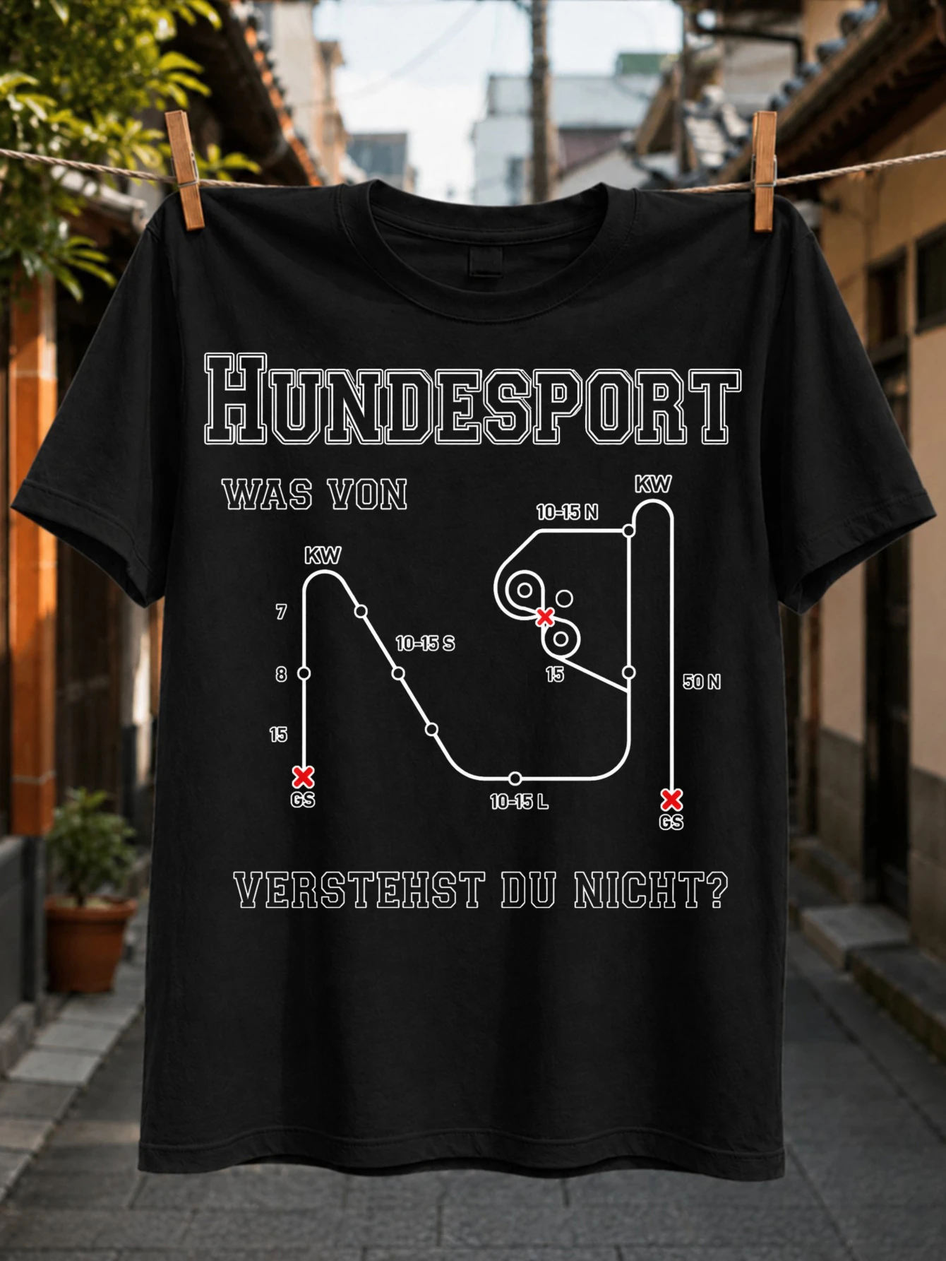 with Hundesport Was Von Verstehst Du Nicht route  course lines dog sport points and red GS marks  Unisex All T-Shirt