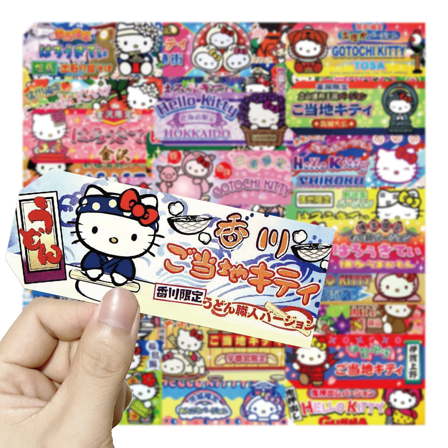 10/60pcs Cartoon Hello Kitty Labels Stickers Decals Toy Laptop Suitcase Luggage Skateboard Cute Japan Anime Kids Stickers Toy