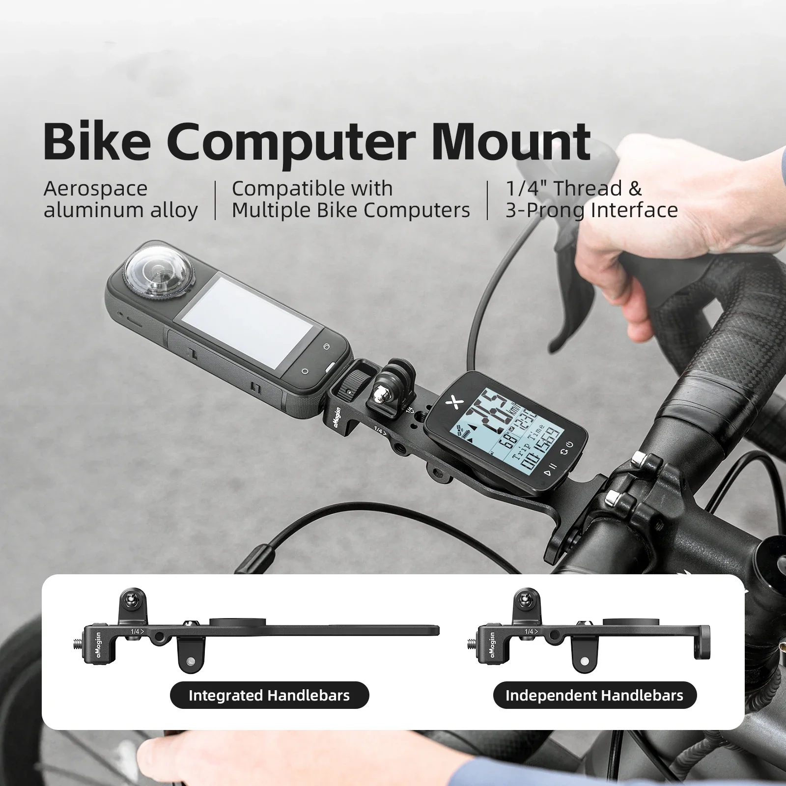 Bike Computer Bracket Speedometer Holder Extension Holder Light Handlebar Bicycle Accessories For GoPro 13 DJI Insta360 X5