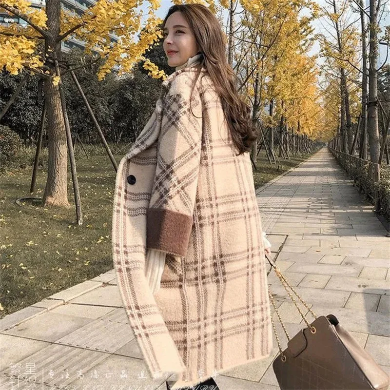 Mink Fleece Coat Women\'s Top Double sided Mink Fleece Coat Female 2024 Autumn/Winter New Mid length Thickened Mink Fleece Jacket