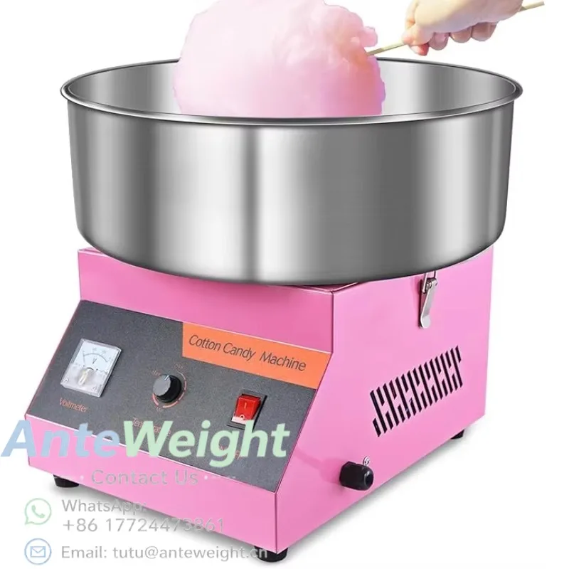 Commercial Portable High-Speed Automatic Pink Cotton Candy Machine Full Mini Electric for Bakery Sugar Food Candy Floss Used