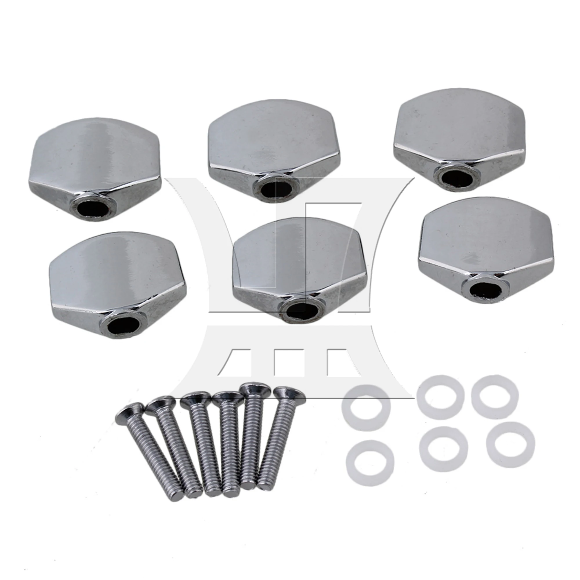 

Yibuy 18pcs Square Guitar Tuner Machine Head Buttons Alloy Chrome for Acoustic Guitar Assist with Tuning