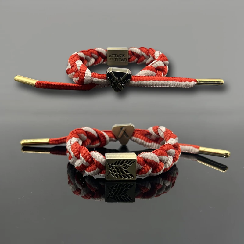 7 Style Anime Attack on Titan Colorful Bracelet Mikasa Eren Unisex Woven Bracelets Women Men Cosplay Jewelry Gifts